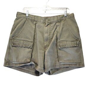 J.Crew Shorts Mens 34 Green Cotton Cargo Style Large Pockets Durable